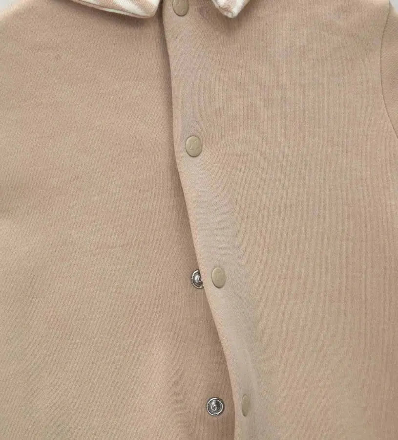 Βρεφική ριγέ ολόσωμη φόρμα Original Marines με στρογγυλό γιακά και στάμπα.