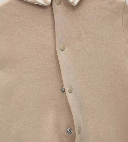 Βρεφική ριγέ ολόσωμη φόρμα Original Marines με στρογγυλό γιακά και στάμπα.