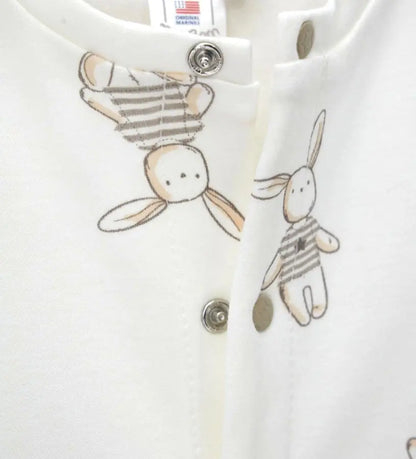 Original Marines Βρεφική Ολόσωμη Φόρμα με All-Over Τύπωμα "Κουνελάκια" & Άνοιγμα Μπροστά (0-9 Μηνών)  