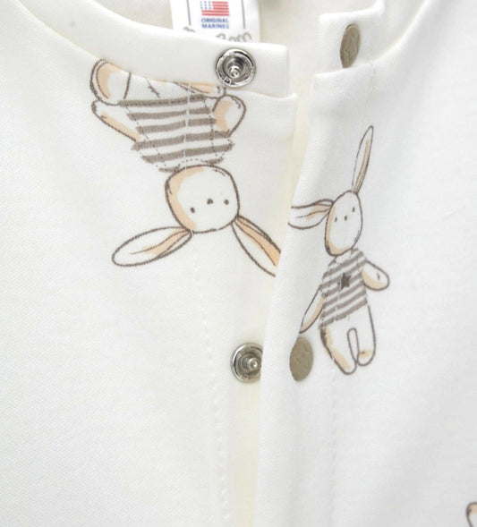 Original Marines Βρεφική Ολόσωμη Φόρμα με All-Over Τύπωμα "Κουνελάκια" & Άνοιγμα Μπροστά (0-9 Μηνών)