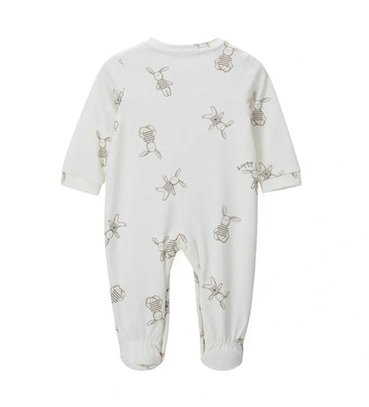 Original Marines Βρεφική Ολόσωμη Φόρμα με All-Over Τύπωμα "Κουνελάκια" & Άνοιγμα Μπροστά (0-9 Μηνών)  