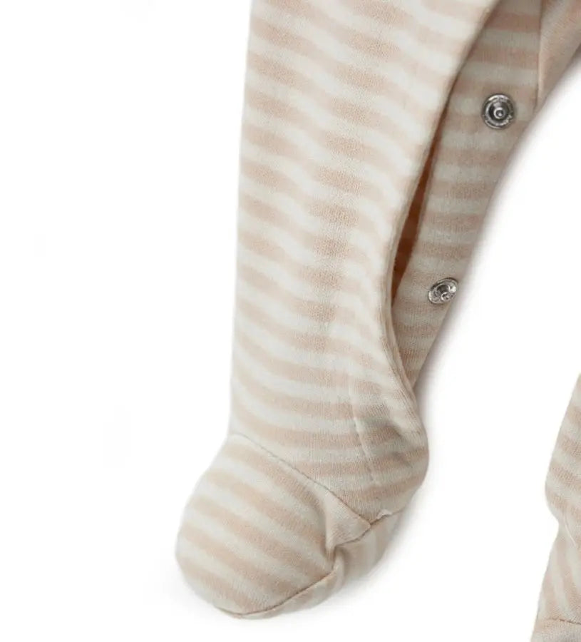 Βρεφική ολόσωμη φόρμα για αγόρι Original Marines, ριγέ με κεντημένα ζωάκια στο στήθος.