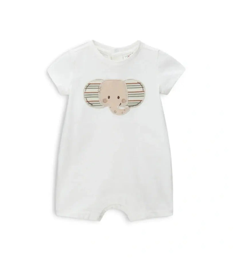 Βρεφικό κοντό φορμάκι για αγόρι Original Marines με κεντημένο πρόσωπο ελέφαντα στο κέντρο.