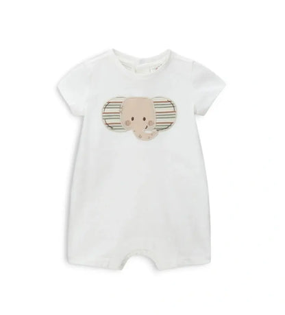 Βρεφικό κοντό φορμάκι για αγόρι Original Marines με κεντημένο πρόσωπο ελέφαντα στο κέντρο.