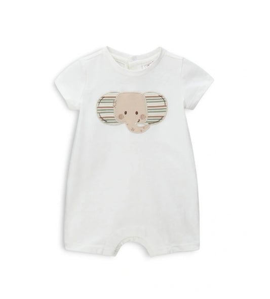 Βρεφικό κοντό φορμάκι για αγόρι Original Marines με κεντημένο πρόσωπο ελέφαντα στο κέντρο.