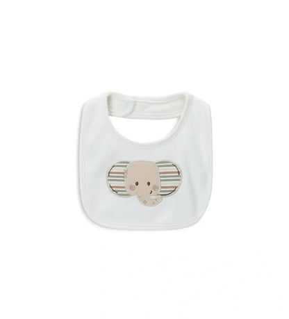 Βρεφική σαλιάρα για αγόρι Original Marines με κεντημένο πρόσωπο ελέφαντα.