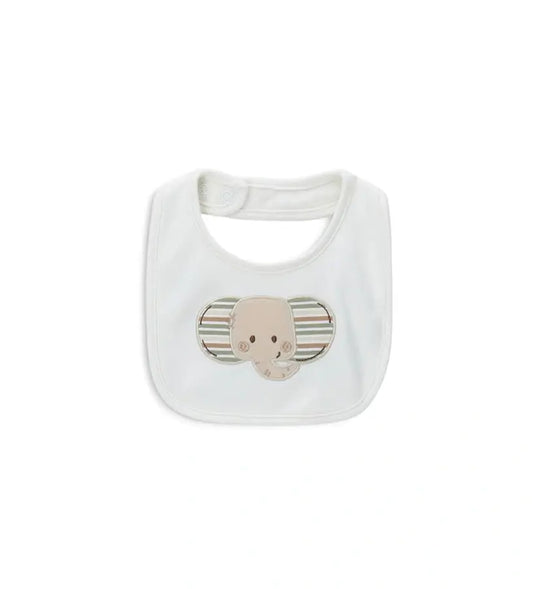 Βρεφική σαλιάρα για αγόρι Original Marines με κεντημένο πρόσωπο ελέφαντα.