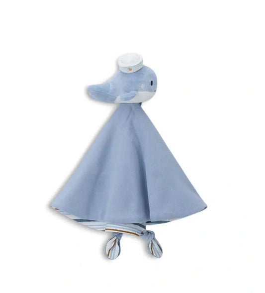 Βρεφικό DouDou Original Marines με τρισδιάστατο λούτρινο φαλαινάκι και ριγέ πανάκι.