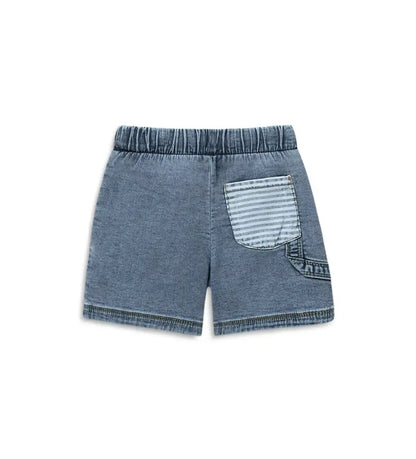 Front View: Βρεφική μπλε βερμούδα  Η πίσω όψη της παιδικής βερμούδας Original Marines με έμφαση στην ελαστική μέση.