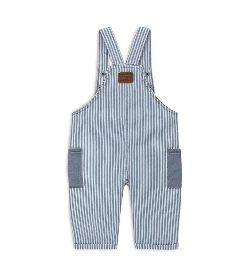 Παιδική σαλοπέτα με κάθετες ρίγες και denim λεπτομέρειες, ιδανική για επίσημες περιστάσεις.