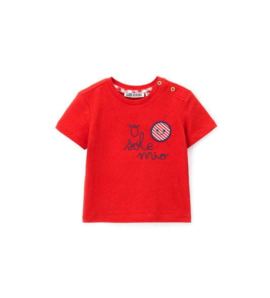 Βρεφικό κόκκινο T-shirt για αγόρι από 100% βαμβάκι Original Marines.