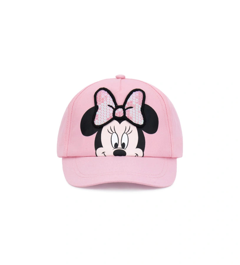 Παιδικό ροζ βαμβακερό καπέλο Disney με την Minnie Mouse για κορίτσια 1-5 ετών Original Marines.