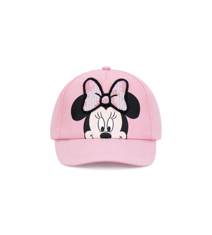Παιδικό ροζ βαμβακερό καπέλο Disney με την Minnie Mouse για κορίτσια 1-5 ετών Original Marines.