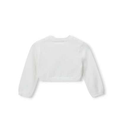 Η μαλακή πλεκτή ύφανση της κοριτσίστικης ζακέτας για ηλικίες 6m-5y.