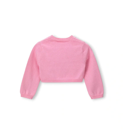 Η μαλακή πλεκτή ύφανση της κοριτσίστικης ζακέτας για ηλικίες 6m-5y.