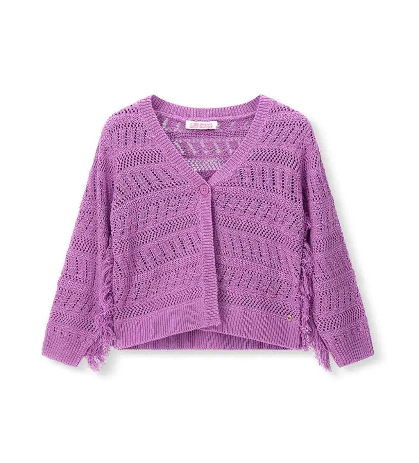 Παιδική Πλεκτή Ζακέτα για Κορίτσι με Κρόσσια  