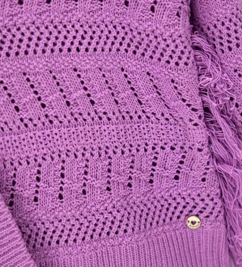 Παιδική Πλεκτή Ζακέτα για Κορίτσι με Κρόσσια  