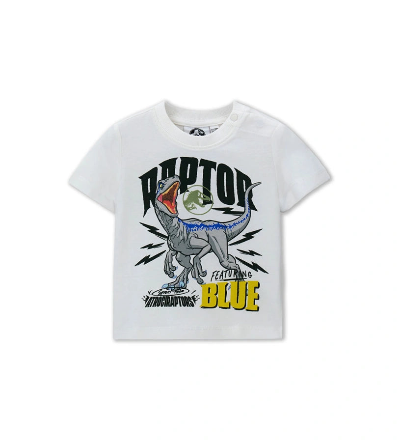 Παιδικό κρεμ T-shirt Jurassic World για αγόρι με τύπωμα δεινοσαύρου Original Marines.