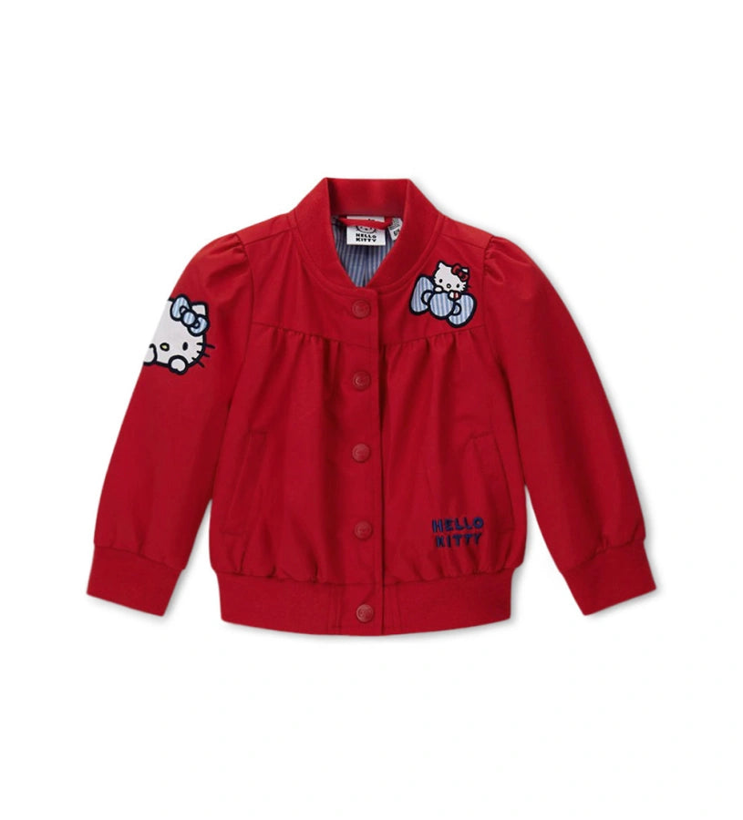 Βρεφικό μπουφάν bomber Hello Kitty για κορίτσι σε κόκκινο χρώμα.
