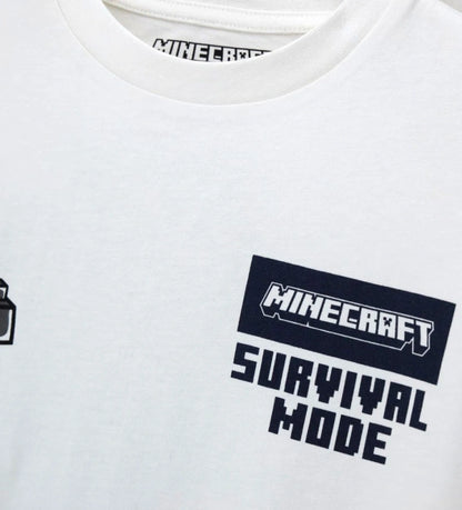 Παιδικό λευκό T-shirt Minecraft για αγόρι με τύπωμα χαρακτήρων Original Marines.
