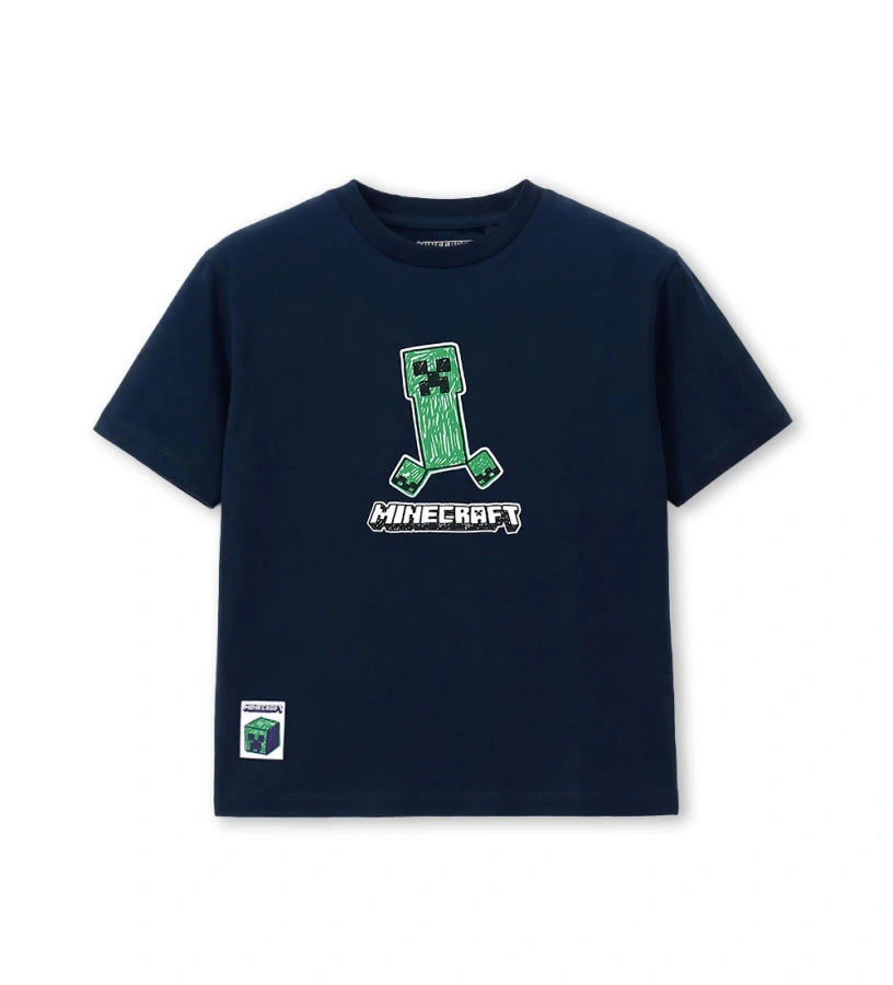 Παιδικό μπλε T-shirt Minecraft για αγόρι με τύπωμα χαρακτήρων Original Marines.