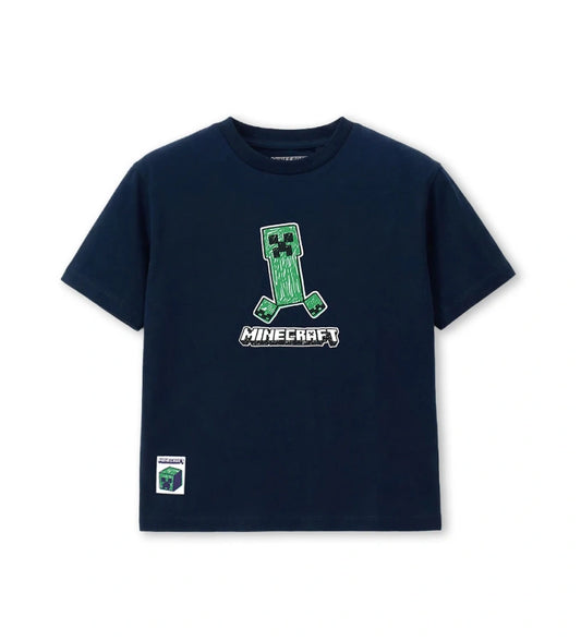 Παιδικό μπλε T-shirt Minecraft για αγόρι με τύπωμα χαρακτήρων Original Marines.