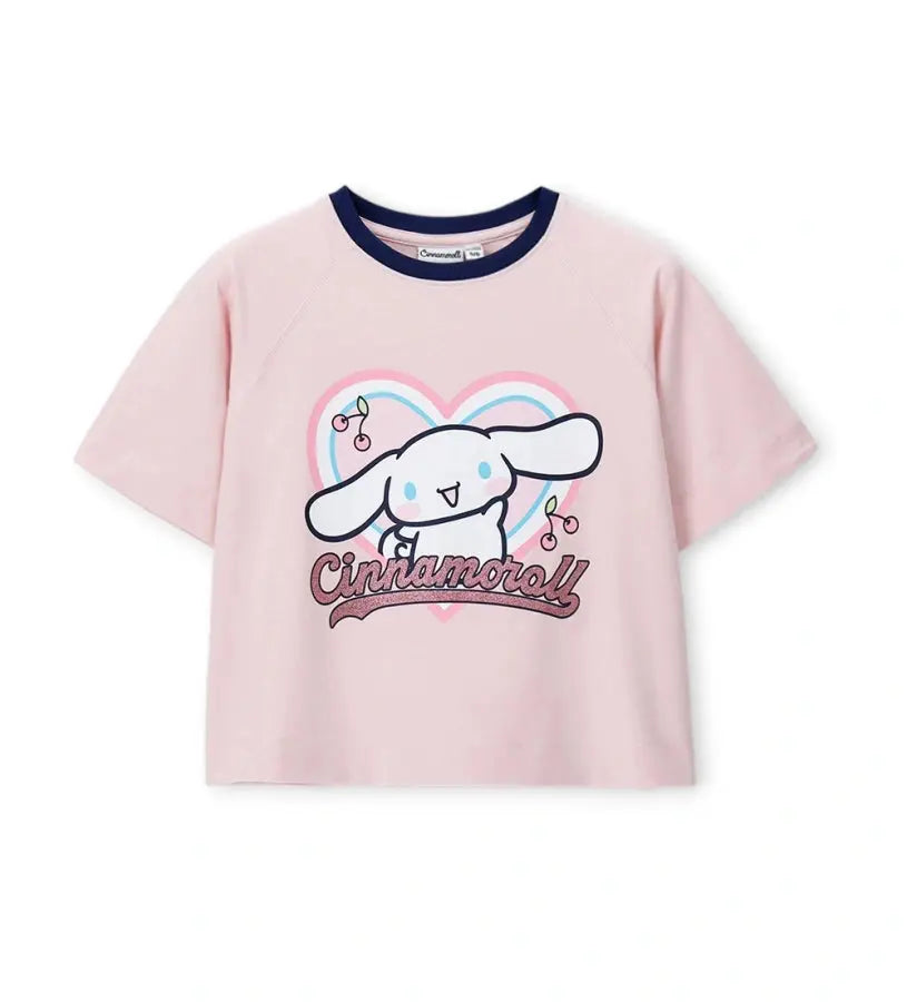 Παιδικό T-shirt για κορίτσι ροζ με την Cinnamoroll και κοντό μανίκι.