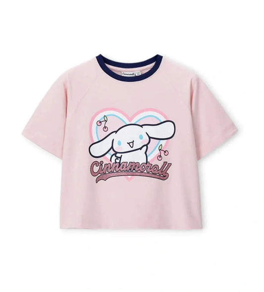 Παιδικό T-shirt για κορίτσι ροζ με την Cinnamoroll και κοντό μανίκι.