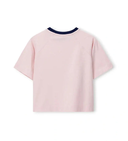 Η πίσω όψη της βαμβακερής stretch μπλούζας Original Marines σε ροζ χρώμα.