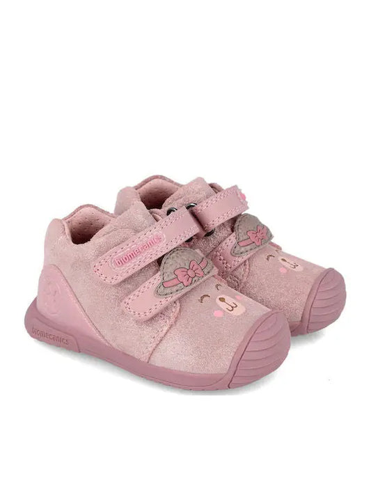 Biomecanics Παιδικά Μποτάκια για Κορίτσι με Διπλό Σκρατς σε Ροζ Απόχρωση  