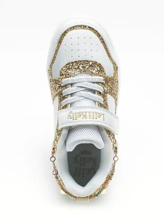 Lelli Kelly Sneaker με Χρυσά Γκλίτερ και Αλυσίδα  