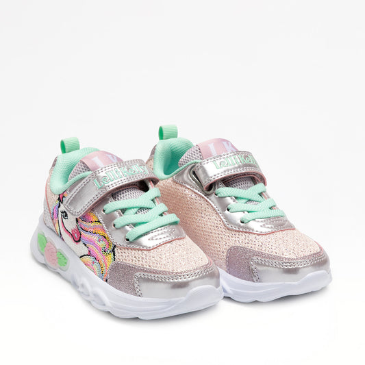 Ζευγάρι Lelli Kelly sneaker για κορίτσι με ροζ floral σχέδια και λευκές λεπτομέρειες.