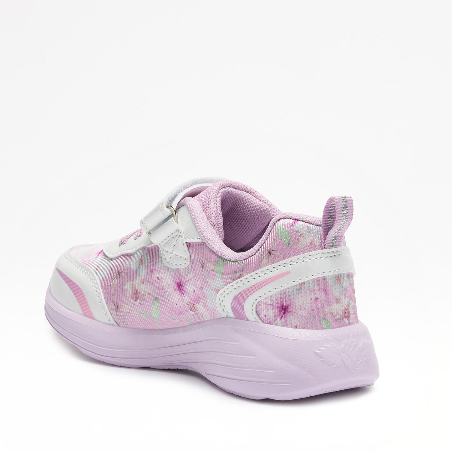 Πίσω όψη του παιδικού sneaker Lelli Kelly με την ενισχυμένη φτέρνα και τη ροζ σόλα.